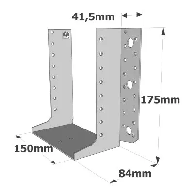 Sabots &#224; ailes ext&#233;rieures, gamme SAE CLASSIQUE (&#233;paisseur 2mm, profondeur 84mm) - R&#233;f. SAEL500/150/2
