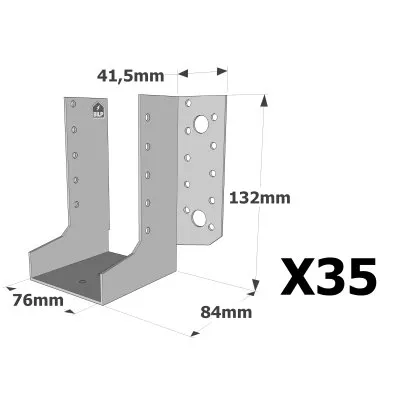 Sabots à ailes extérieures, gamme SAE CLASSIQUE (épaisseur 2mm, profondeur 84mm) - Réf. SAEL340/76/2_35