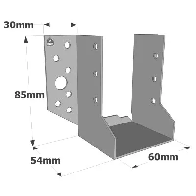 Sabots à ailes extérieures, gamme SBE ECONOMIQUE (épaisseur 1,5mm, profondeur 55mm) - Réf. SBE60/85