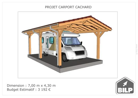 Carport à deux versants 