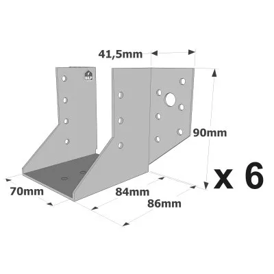 Sabots à ailes extérieures, gamme SAE CLASSIQUE (épaisseur 2mm, profondeur 84mm) - Réf. SAE250/70/2_6