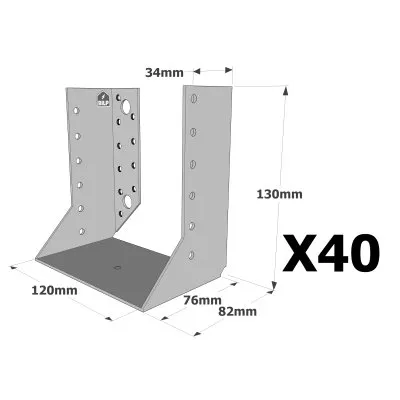 Sabots à ailes intérieures, gamme SAI CLASSIQUE (épaisseur 2mm) - Réf. SAI380/120/2_40