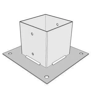 Support de poteau SUNDIY BLANC - Largeur intérieur : 120 mm