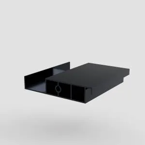 Échantillon d'une lame en aluminium pour pergola bioclimatique coloris Anthracite RAL 7016 texture 343