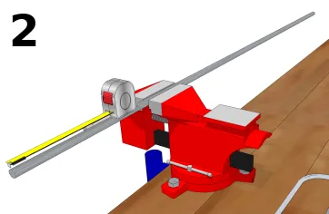 Mesurer la tige à découper