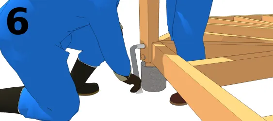 Fixer le poteau