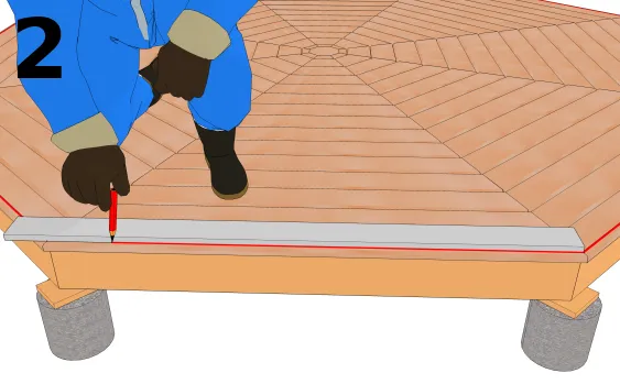 Créer les repères sur le platelage