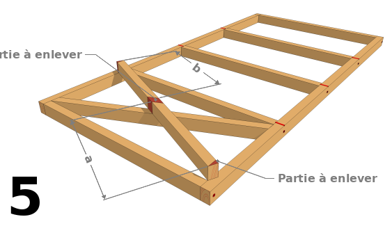 Créer les deuxièmes lambourdes en diagonales.