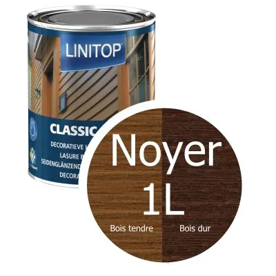 LINITOP CLASSIC ACRYL : Lasure bois décorative (pour les portes, huisseries, fenêtres, poutres, lambris...en bois) - Réf. L1203