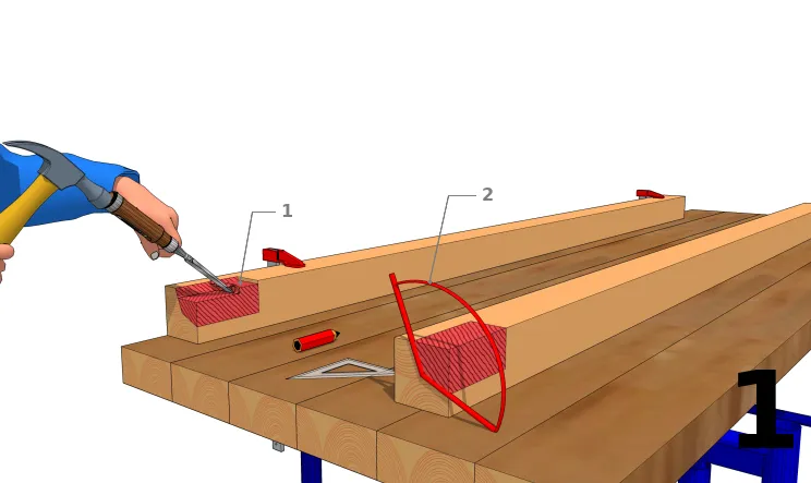 Créer une encoche sur le poteau