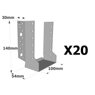 Sabots &#224; ailes ext&#233;rieures, gamme SBE ECONOMIQUE (&#233;paisseur 1,5mm, profondeur 55mm) - R&#233;f. SBE100/140_20
