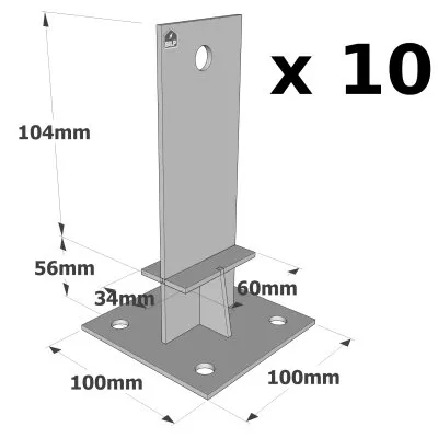 Pieds de poteau en âme avec platine - Réf. PPSDT160_10