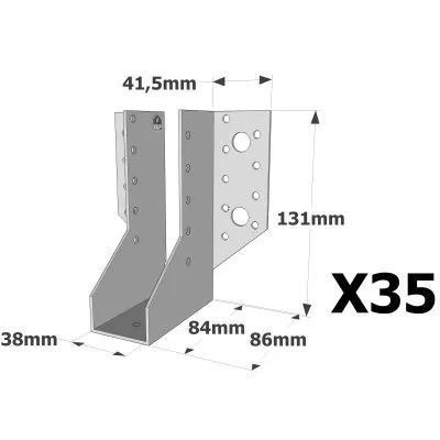 Sabots à ailes extérieures, gamme SAE CLASSIQUE (épaisseur 2mm, profondeur 84mm) - Réf. SAE300/38/2_35