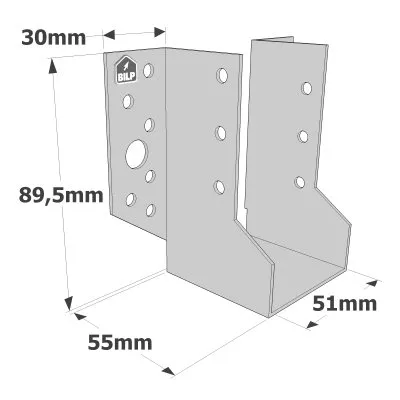Sabots &#224; ailes ext&#233;rieures, gamme SBE ECONOMIQUE (&#233;paisseur 1,5mm, profondeur 55mm) - R&#233;f. SBE51/90