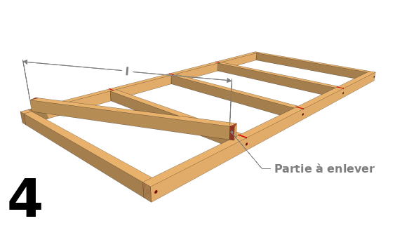 Créer les premières lambourdes en diagonale