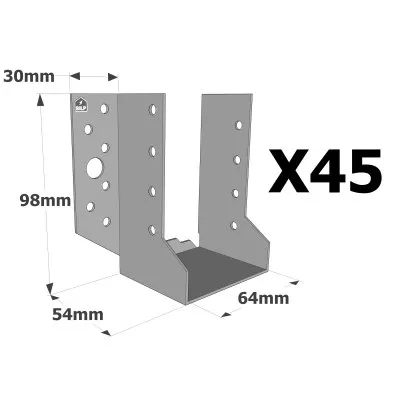 Sabots &#224; ailes ext&#233;rieures, gamme SBE ECONOMIQUE (&#233;paisseur 1,5mm, profondeur 55mm) - R&#233;f. SBE64/98_45