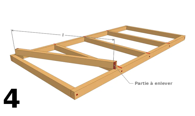 Créer les premières lambourdes en diagonale