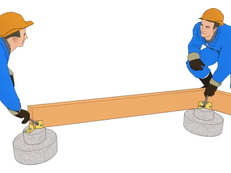 Type 5. Plateforme bois sur poutres porteuses