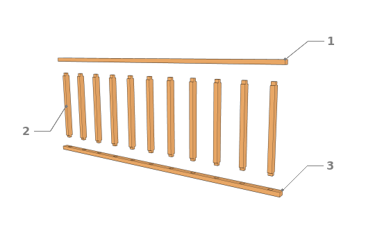 Fixation par tenon - mortaise ou par vissage sur les têtes