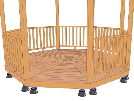 Type 2. Plateforme bois sur plots amovibles