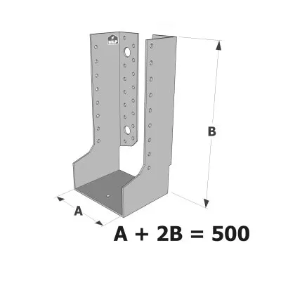 Grands sabots &#224; ailes int&#233;rieures, gamme GLI ECONOMIQUE (d&#233;velopp&#233; 500mm, &#233;paisseur 2.5mm, profondeur 90mm) - R&#233;f. GLI500/2.5X