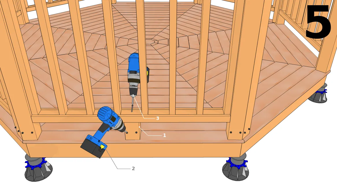 Fixer les renforts sous les rambardes