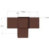 Dimensions du connecteur SUNDIY pente 20° Corten RAL 8011 - 120mm à 4 directions - Forme T1