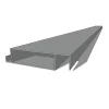 Lame XL aluminium 27mm, longueur 2m35, RAL9006 structur&#233; GRIS ALUMINIUM