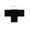 Dimensions du connecteur SUNDIY pente 20° Noir mat RAL 9005 - 120mm à 4 directions - Forme T1